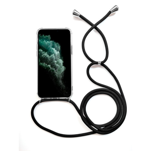 Handycase mit Kordel für iPhone-Modelle iPhone 12 pro max-Schwarz / Silber