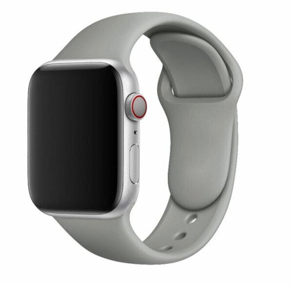 Armband aus Silikon für Apple iWatch Smartwatch diverse Farben verfügbar 38 / 40mm Foggy grey