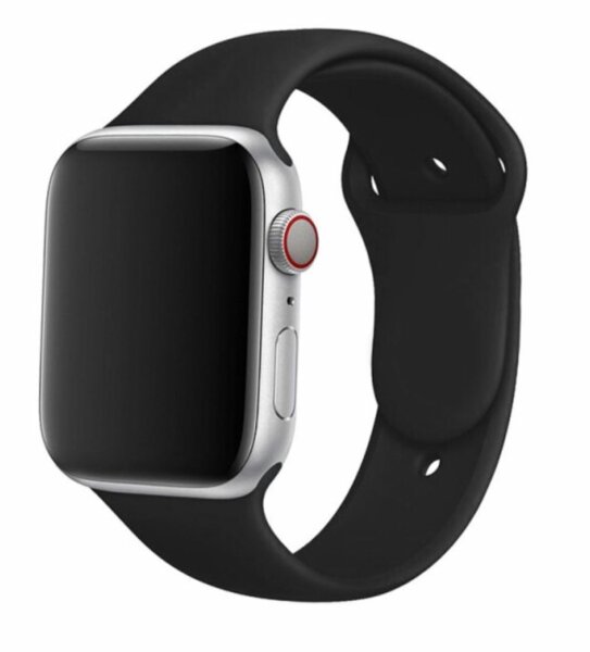 Armband aus Silikon für Apple iWatch Smartwatch diverse Farben verfügbar 42 / 44mm Simply black