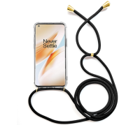Handyschutz Hülle Case mit Band Kordel Kette Schnur zum Umhängen für OnePlus 1+ OnePlus 8T (6,55") Schwarz / Gold