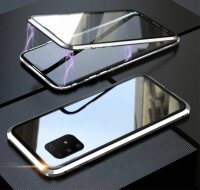 360° Schutzhülle Cover Hülle für iPhones Magnetverschluss Silber iPhone 11