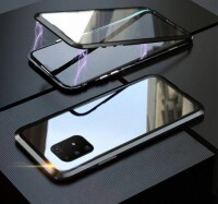 360° Schutzhülle Cover Hülle für Samsung Modelle Magnetverschluss Silber A71