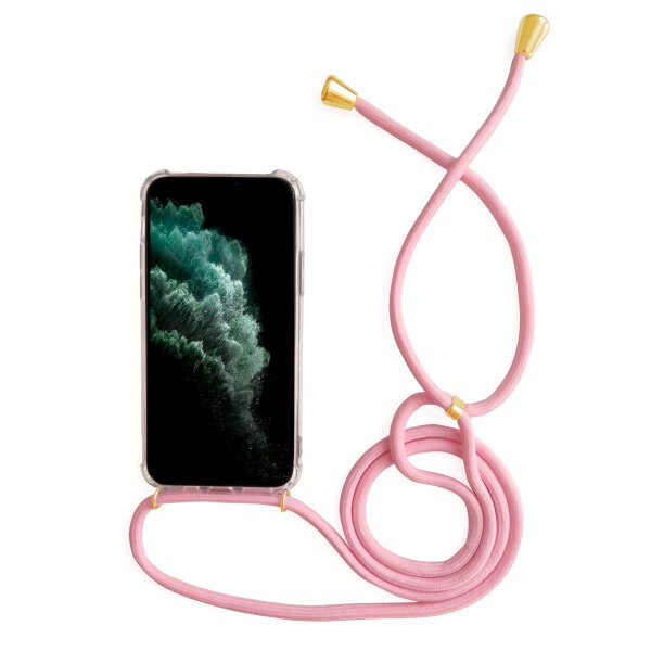 Handycase mit Kordel für iPhone-Modelle iPhone 13 Pro-Pink /Gold
