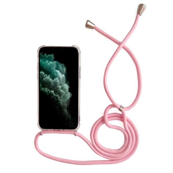 Handycase mit Kordel für iPhone-Modelle iPhone 13 Pro-Pink / Silber