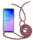 Handycase mit Kordel für Samsung-Modelle Samsung Galaxy M11-Dunkelrot/ Silber