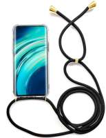 Handycase mit Kordel für Xiaomi-Modelle Xiaomi Poco M3 Pro Schwarz / Silber